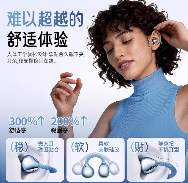 蓝牙耳机2026新款耳夹式新型女男士无线夹耳超长续航久戴不痛运动
